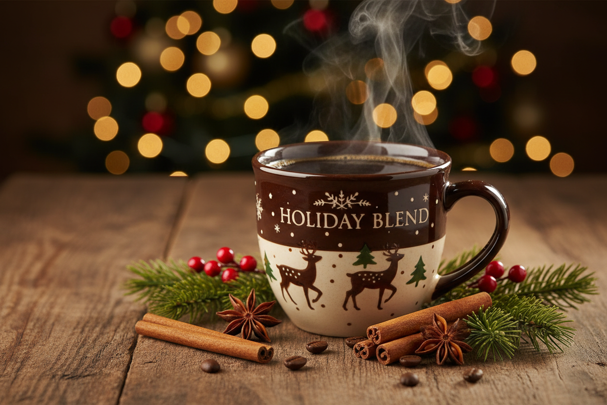 Holiday Blend cup of coffee